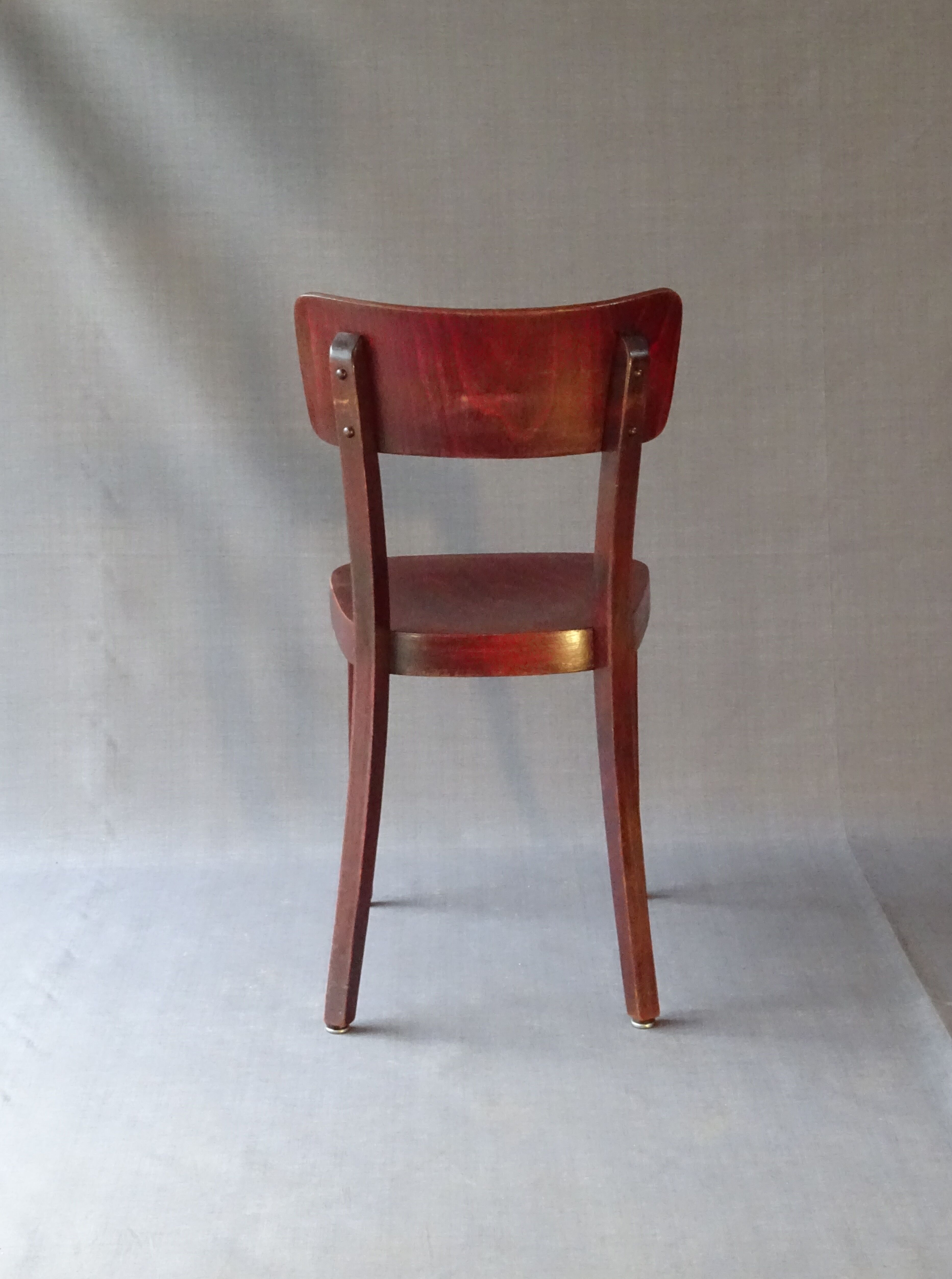 Set of 3 chairs Thonet 1950 feet spindle, modern bistro