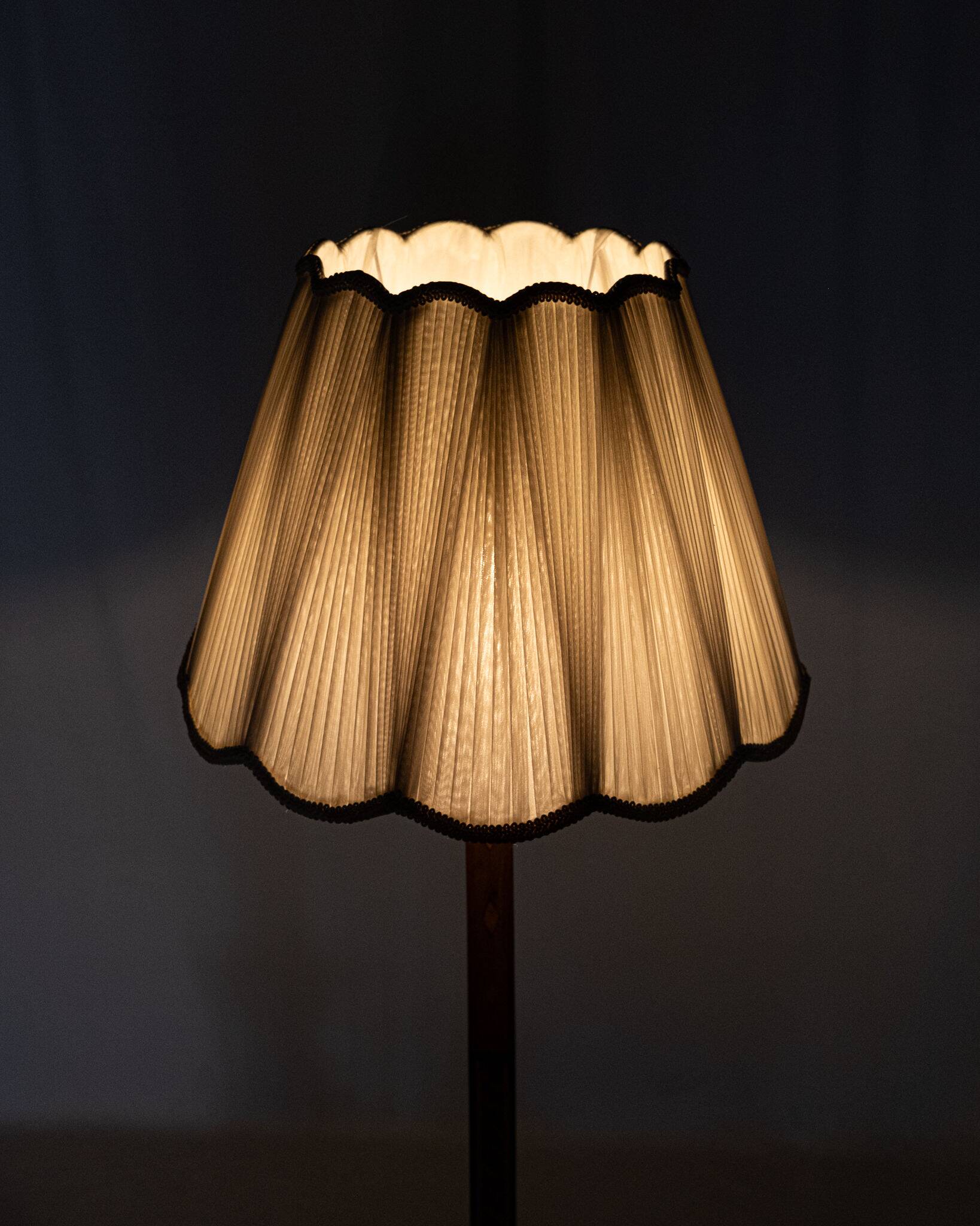 Art Deco floor lamp in marquetry, France, 1930s