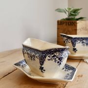 Saucière ancienne terre de fer Longchamp modèle Rouen XIXe