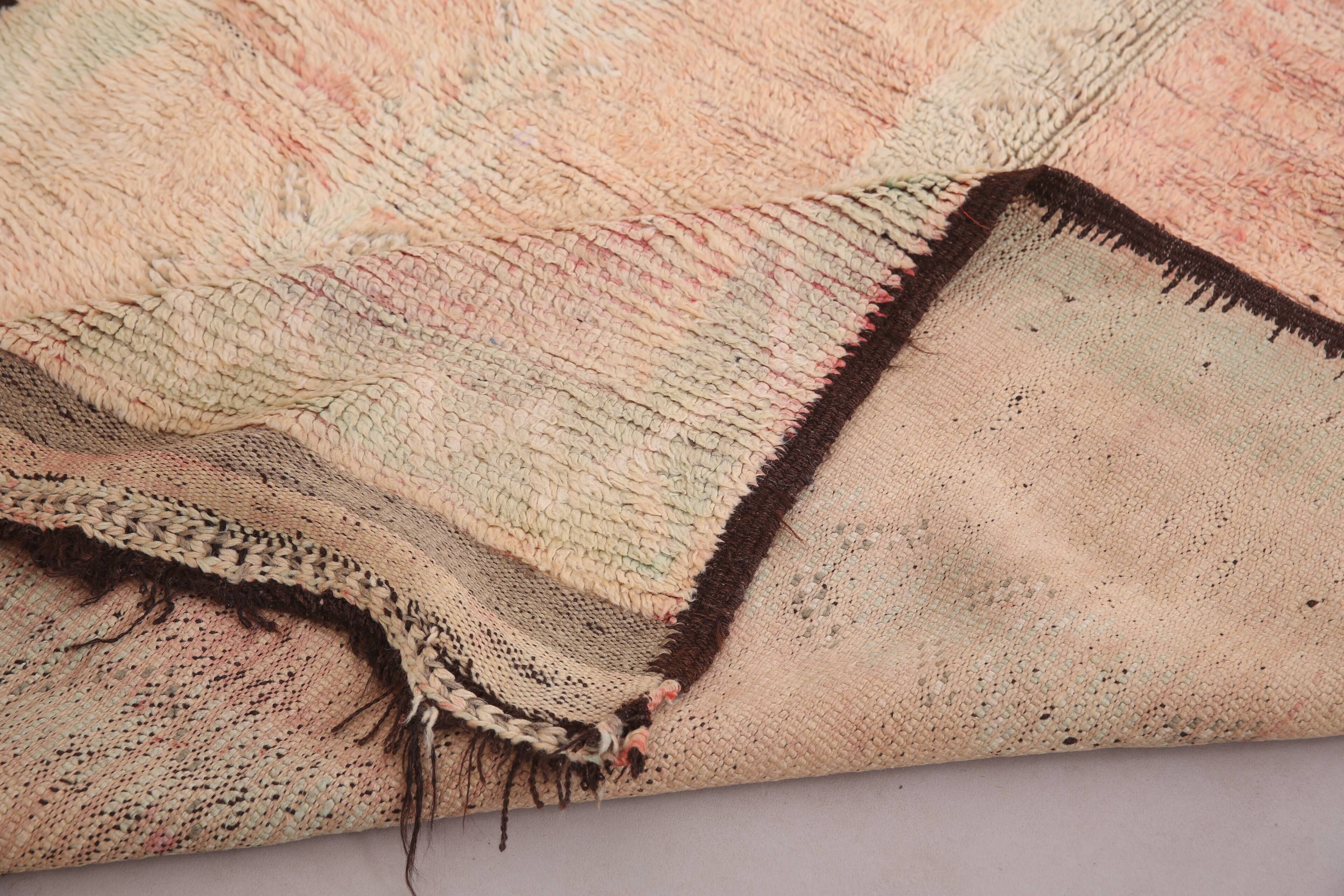 Peach Vintage Moroccan Rug 172 x 400 - Berber Wool Rug - Handmade Boho Rug