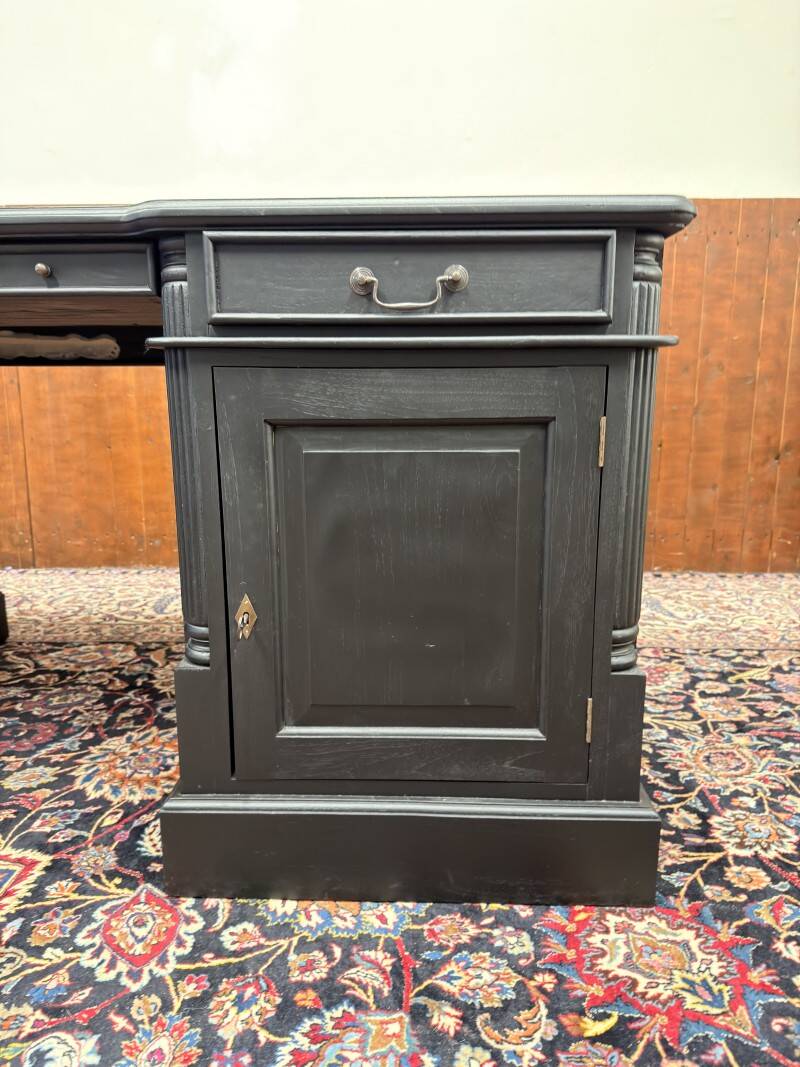 Classic English Black Chesterfield Desk