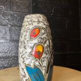 Ceramic vase with flower decor