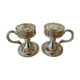 Pair of vintage silver-plated candlesticks with handles