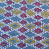 Traditional handmade blue corridor carpet