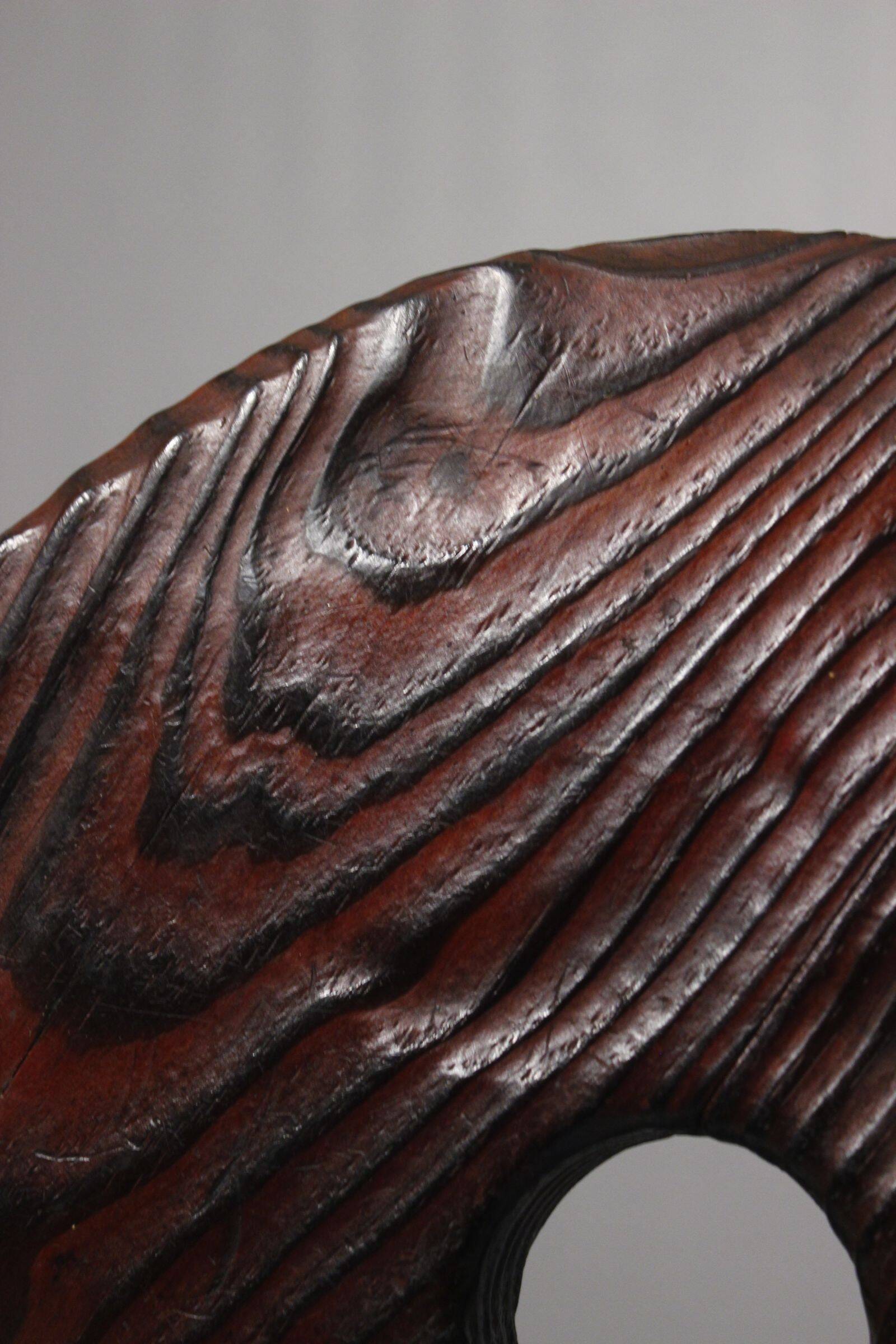 Brutalist tripod stool, solid pine, 1950s