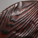 Brutalist tripod stool, solid pine, 1950s