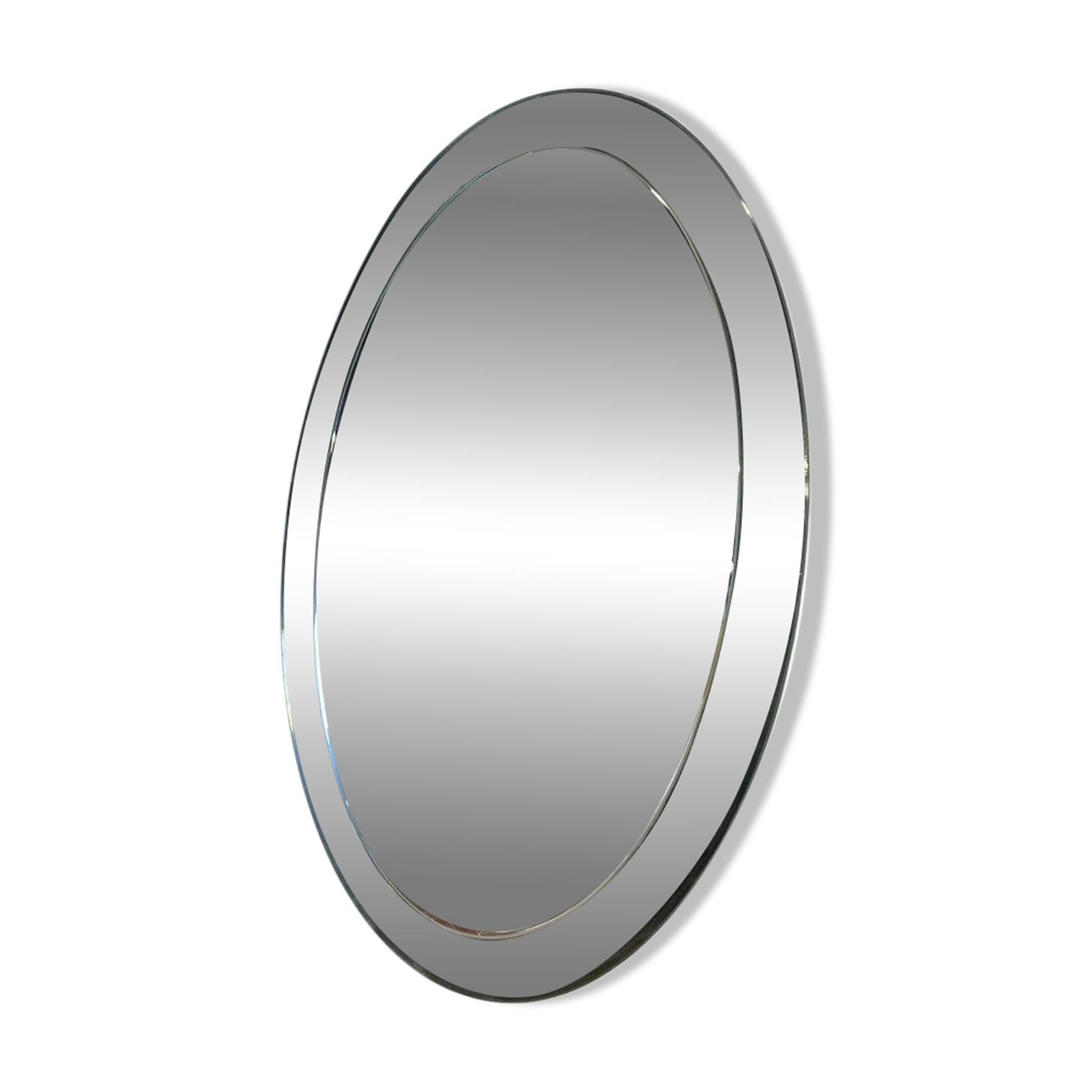 Miroir ovale vintage en verre Knitter Duro