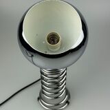 60s 70s table lamp ball lamp spring chrome metal space age design