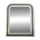 Louis-Philippe style mirror 64 x 52 cm – White molded frame and marble