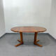 Dyrlund extendable round table in teak – Danish design – 4 to 6