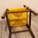 Vintage Art Deco corner chair in bobbin oak and straw, 1930s