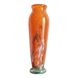 Vase verre marmoréen signé Lorrain Nancy