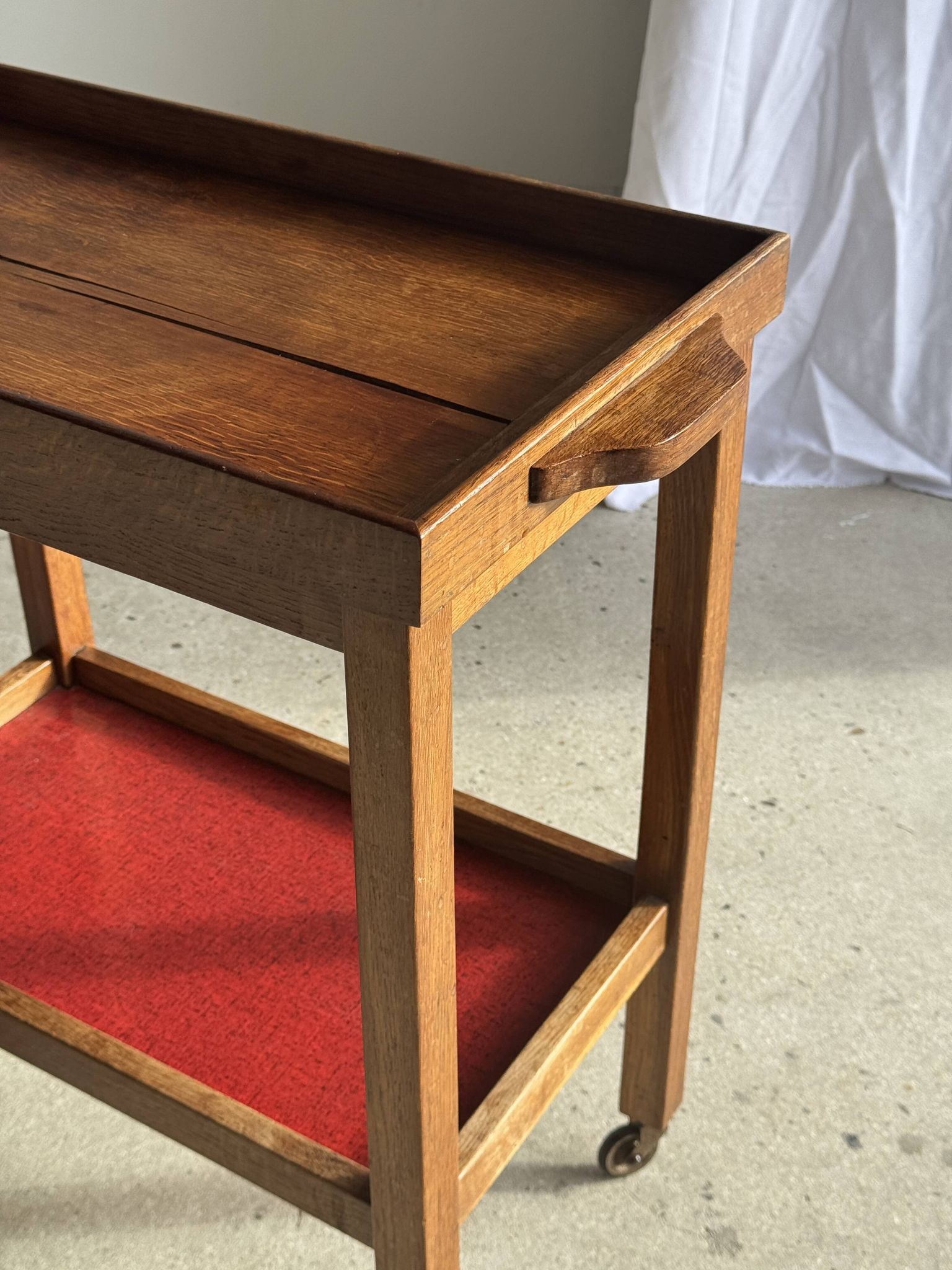 Wooden rolling trolley with removable top H66 75x35