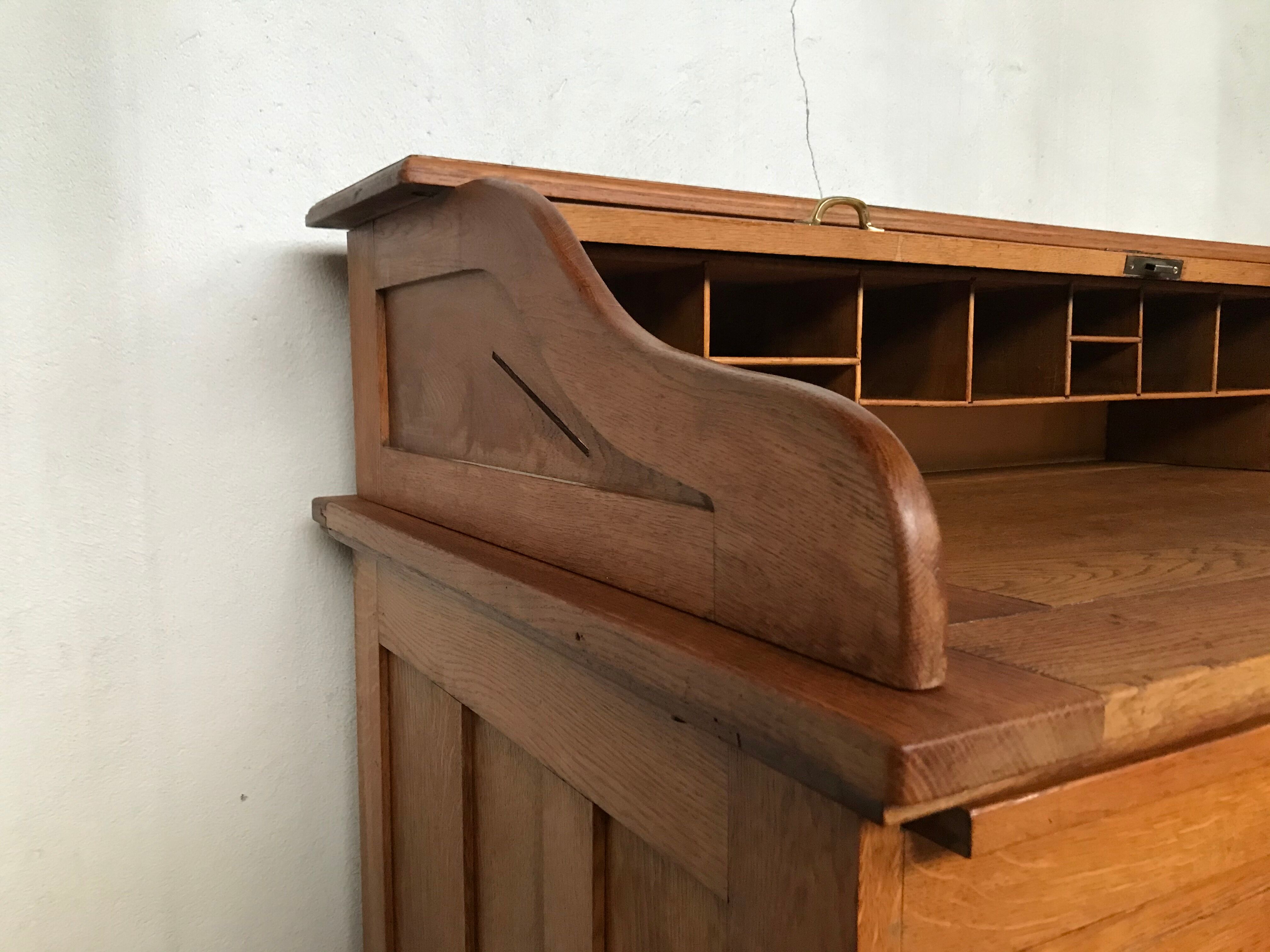 American solid solid oak cylinder desk from 1930