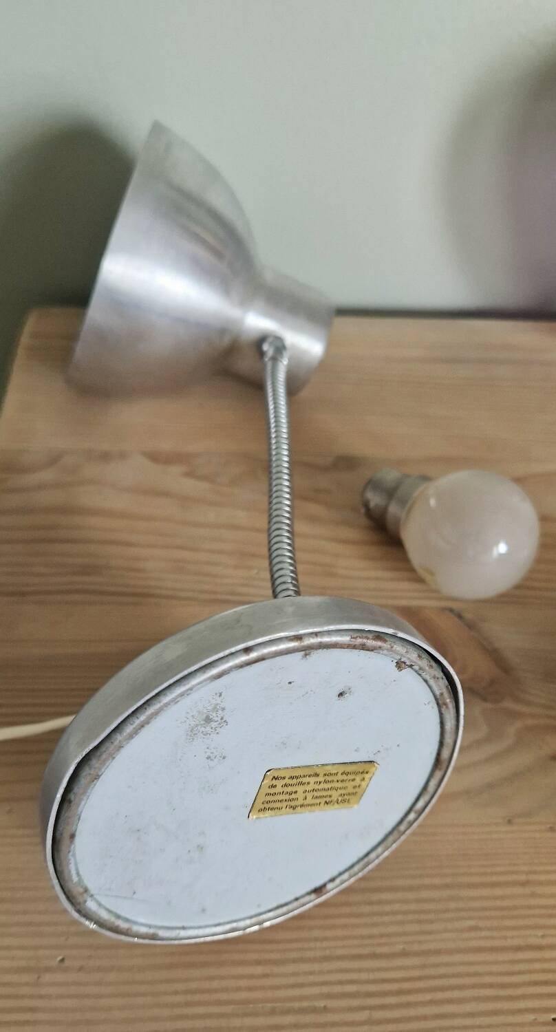 Lampe cocotte industrielle aluminium brossé années 60
