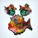 Set of 3 vintage fish bags kitsch vallauris