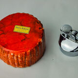 Red alabaster lighter by Romano Bianchi, Italy, 1970