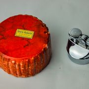Red alabaster lighter by Romano Bianchi, Italy, 1970