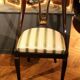 18th Century French Directoire Mahogany Chairs with Silk Blend Upholster Fabric, Set of 4