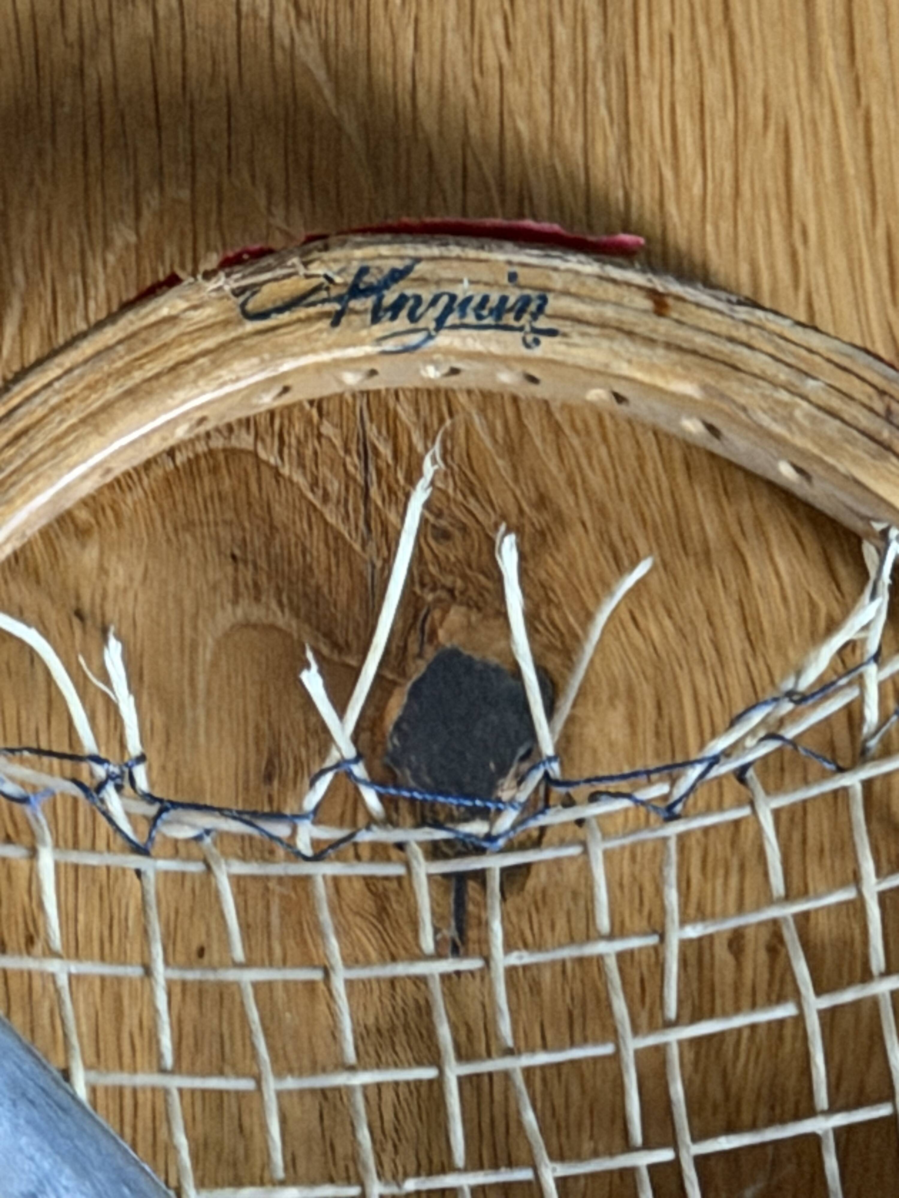 Vintage Pinguin rackets from the 1960s.