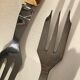 8 bamboo cake forks 60s