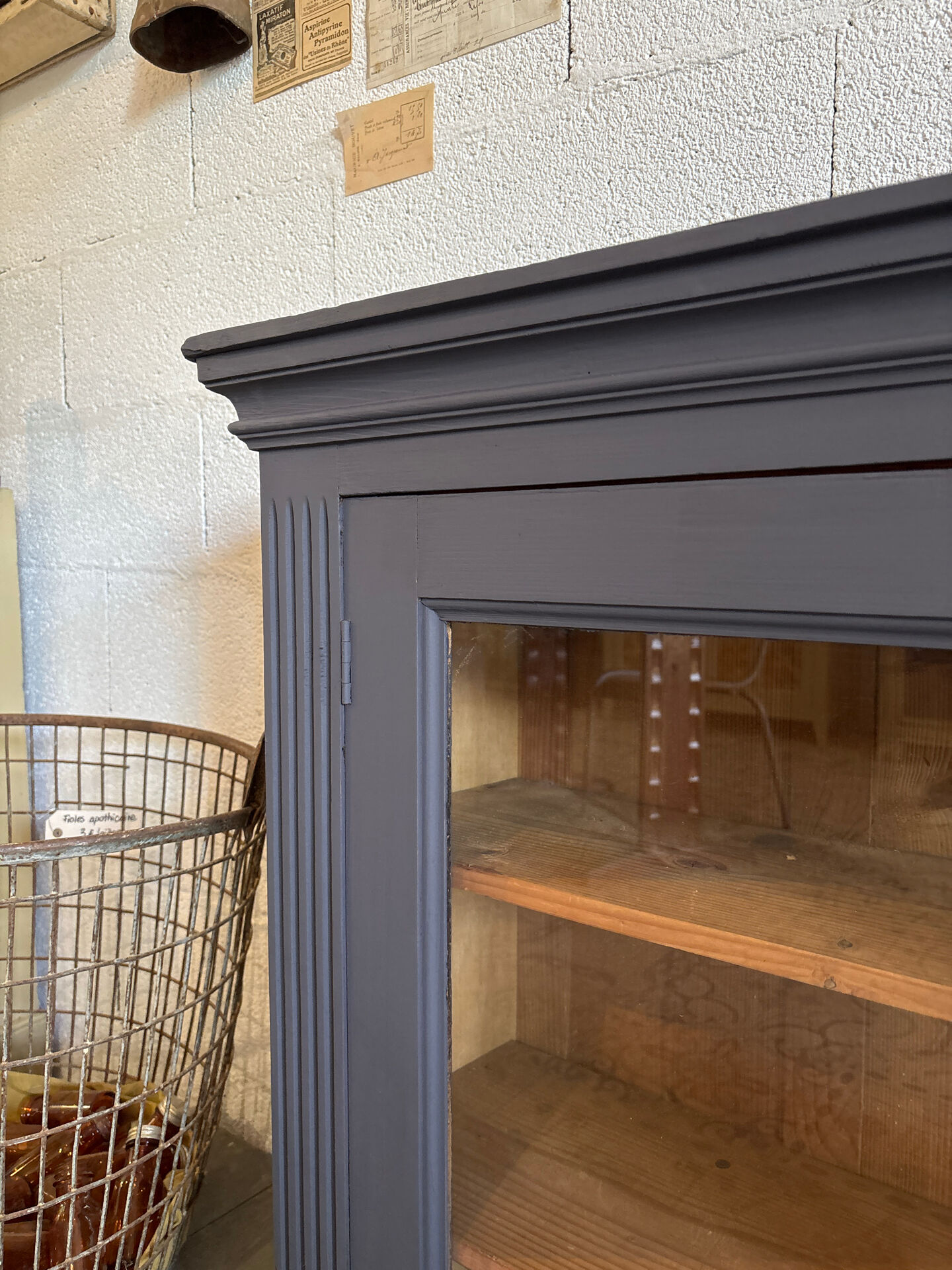 Midnight blue display cabinet