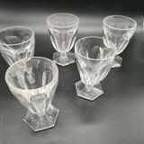 Lot of 5 unsigned Baccarat crystal glasses