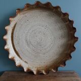 Pie and quiche mold dish in Puisaye stoneware signed Jean-Pierre Prud'homme