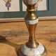 Brass and mother-of-pearl candle holder