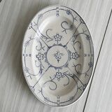 Vintage blue and white ceramic oval dish