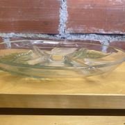 Ancient mendiant plate luminarc design arum lily moulded glass floral decor
