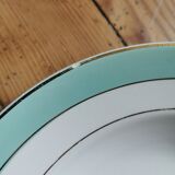 Vintage hollow plates Almond green Badonviller