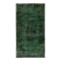 Vintage Hand-knotted Turkish Wool Area Rug Overdyed in Dark Green for Living Room