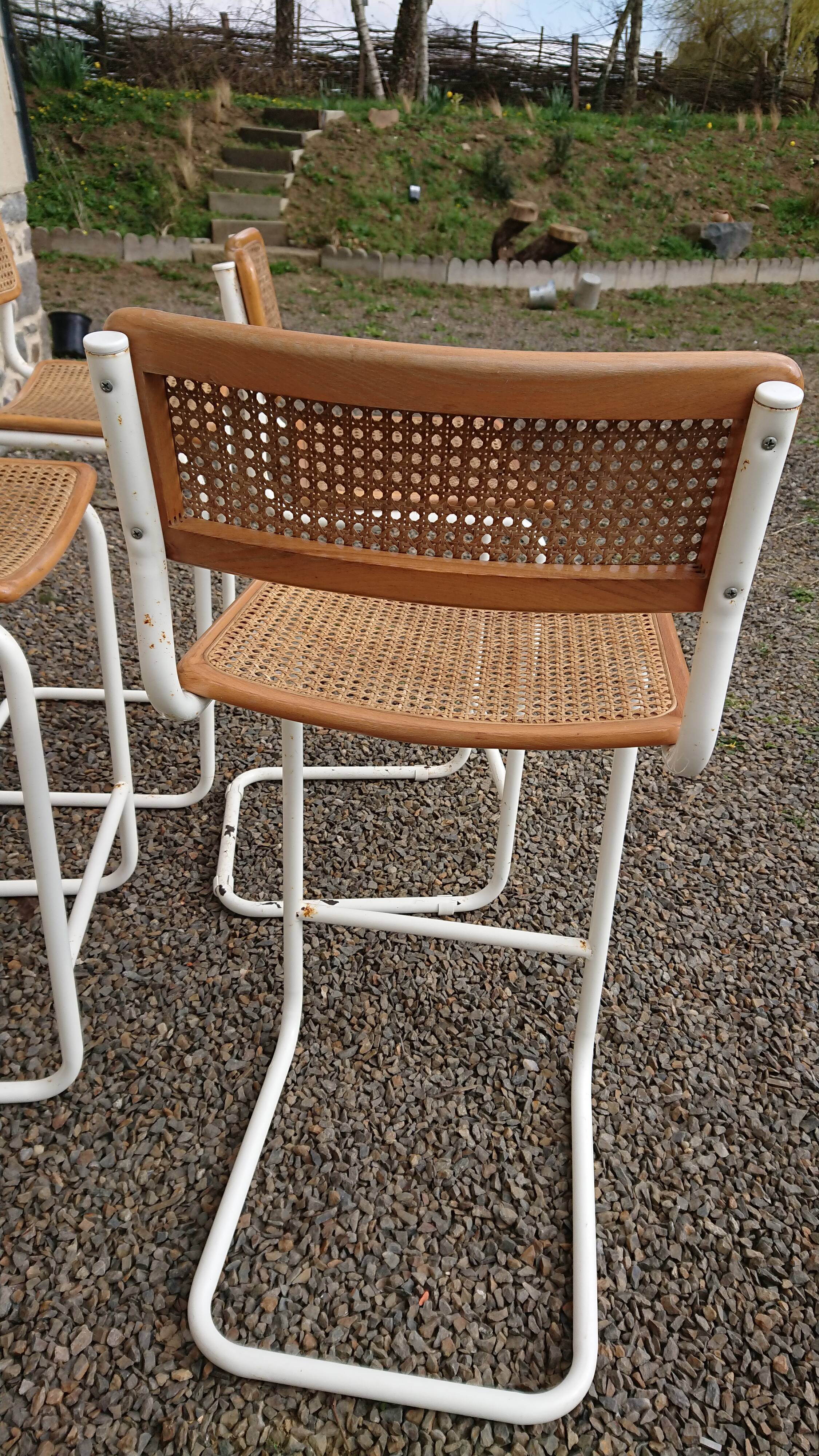 Lot de 4 tabourets haut Cesca Italie