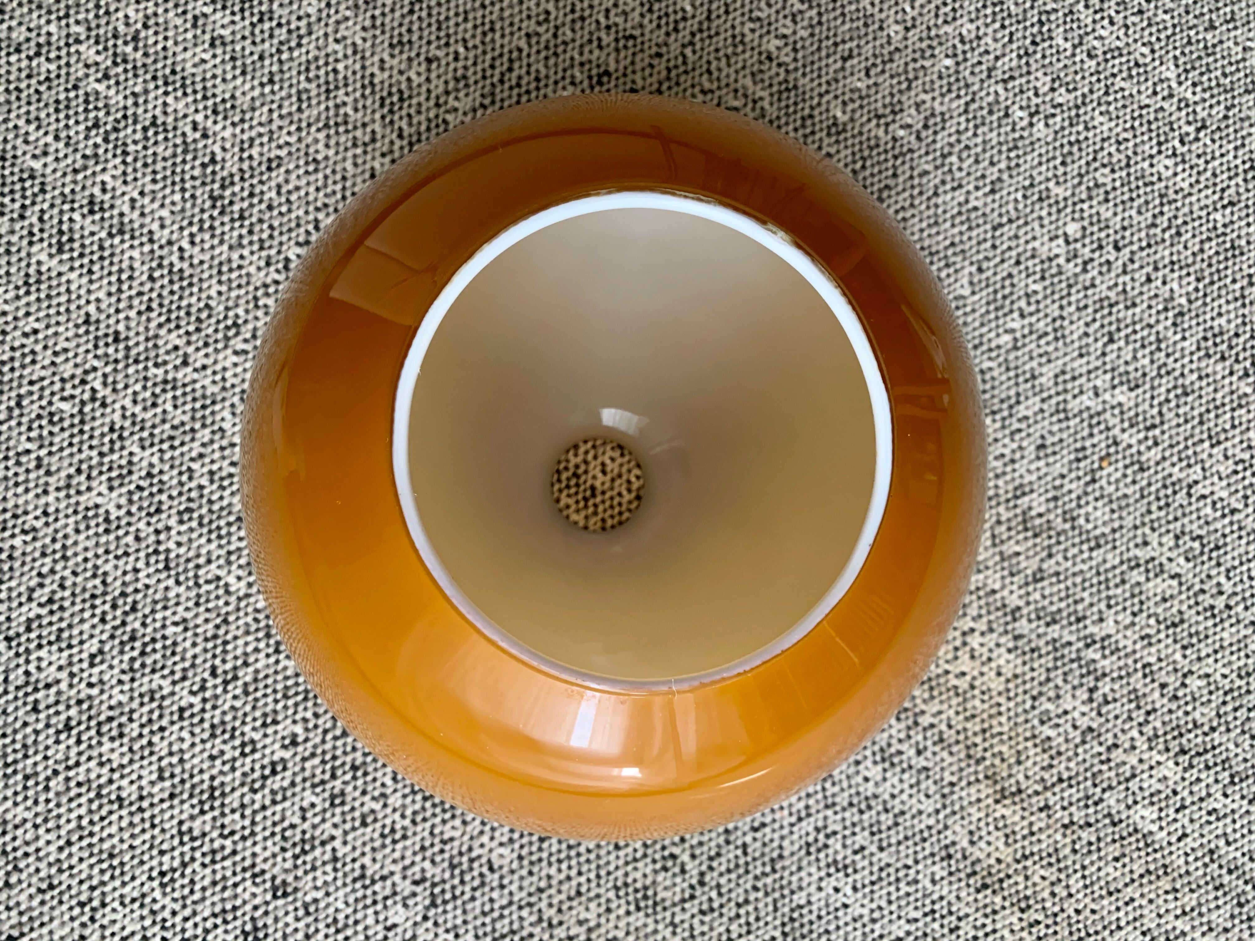 Large globe in vintage orange opaline 70s