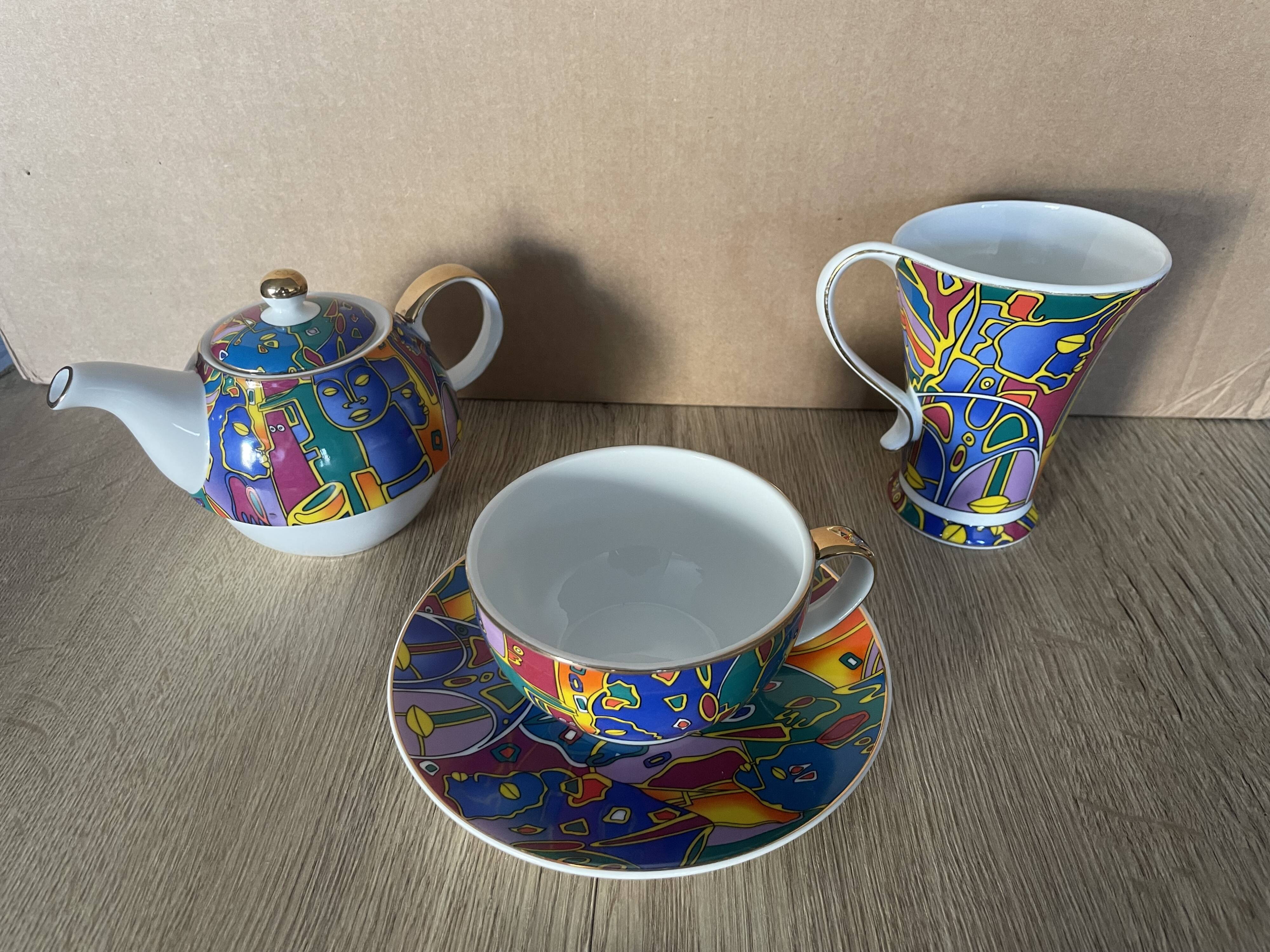 Teapot and cups "So French" decor of the galleon