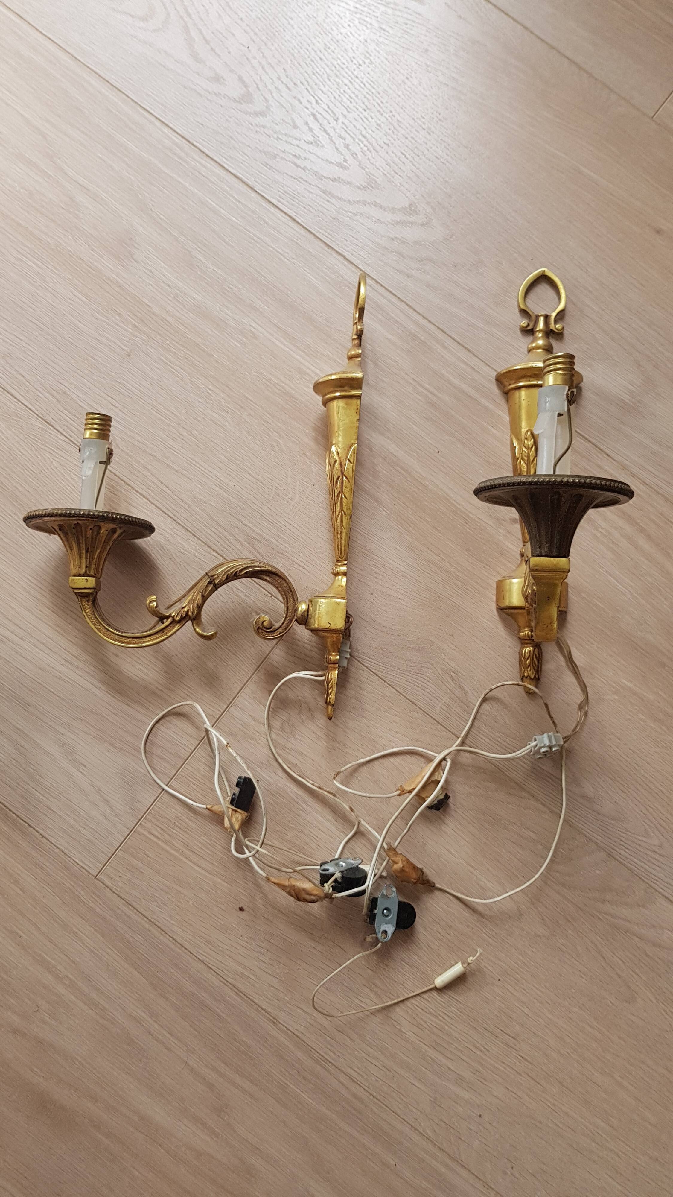 Pair wall light candlesticks