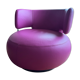 Armchair Curl leather heater fuschia Roche Bobois swivel