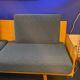 Compass leg sofa from the 60s in wood and vintage fabric