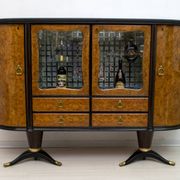 Paolo Buffa Mid-Century Modern Italian Mahogany and Walnut Bar Cabinet, 50