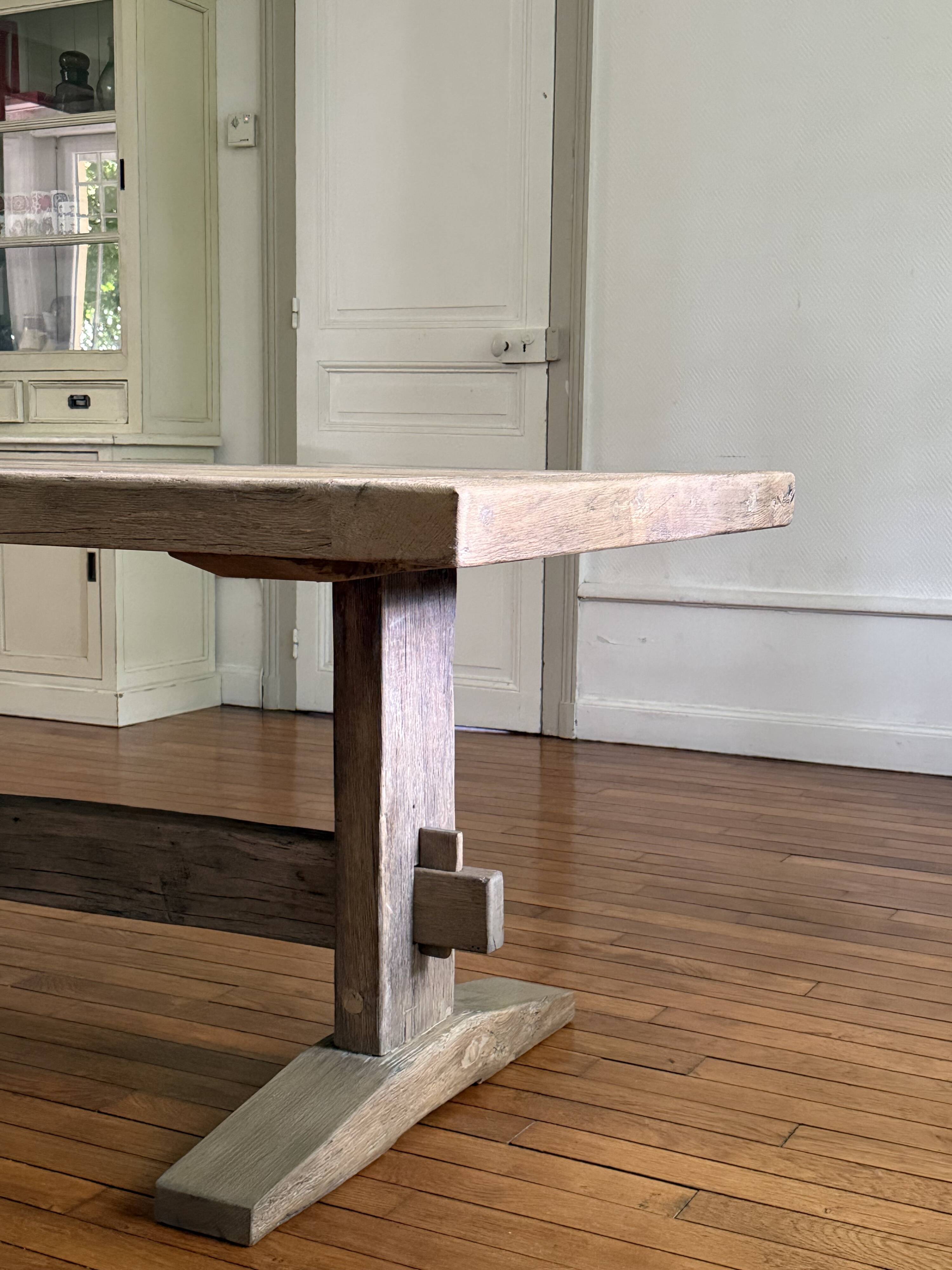 Farmhouse table in old solid oak - HED 200 x 100 cm
