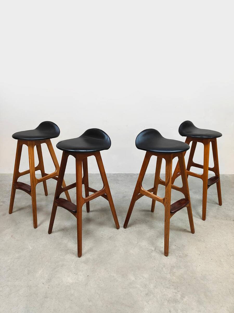 Rare Danish vintage design stools Erik Buch OD 61 Møbler