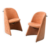 Pair of folding fabric armchairs from the 1970s, vintage modernism