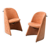 Paire de fauteuils pliants en tissu des années 1970, modernisme vintage
