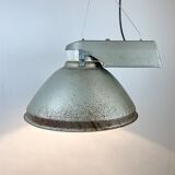 Industrial Factory Pendant Lamp with Frosted Glass Cover, 1970s
