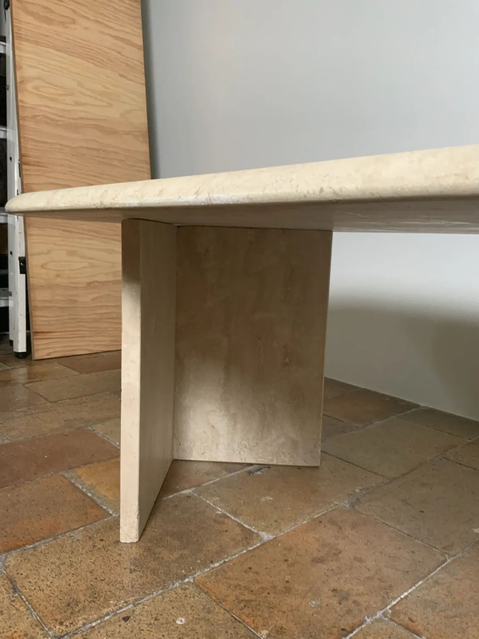 Travertine coffee table