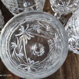 Set of 11 glasses in chiseled ancient rock crystal