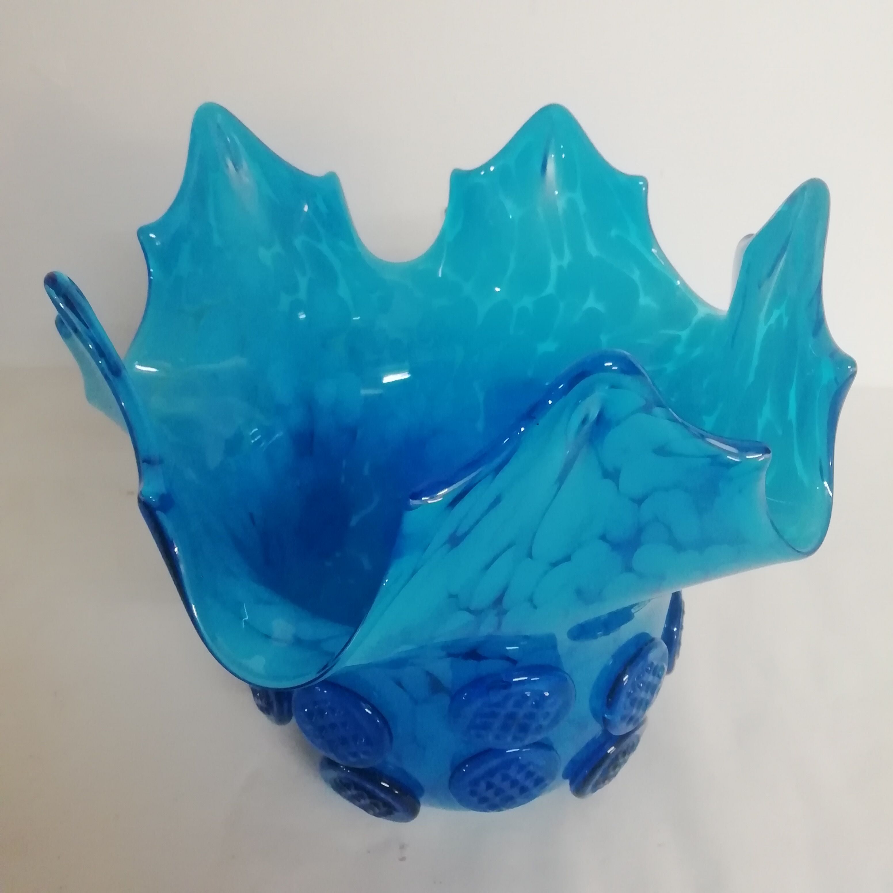 Blue Murano glass centerpiece 1980