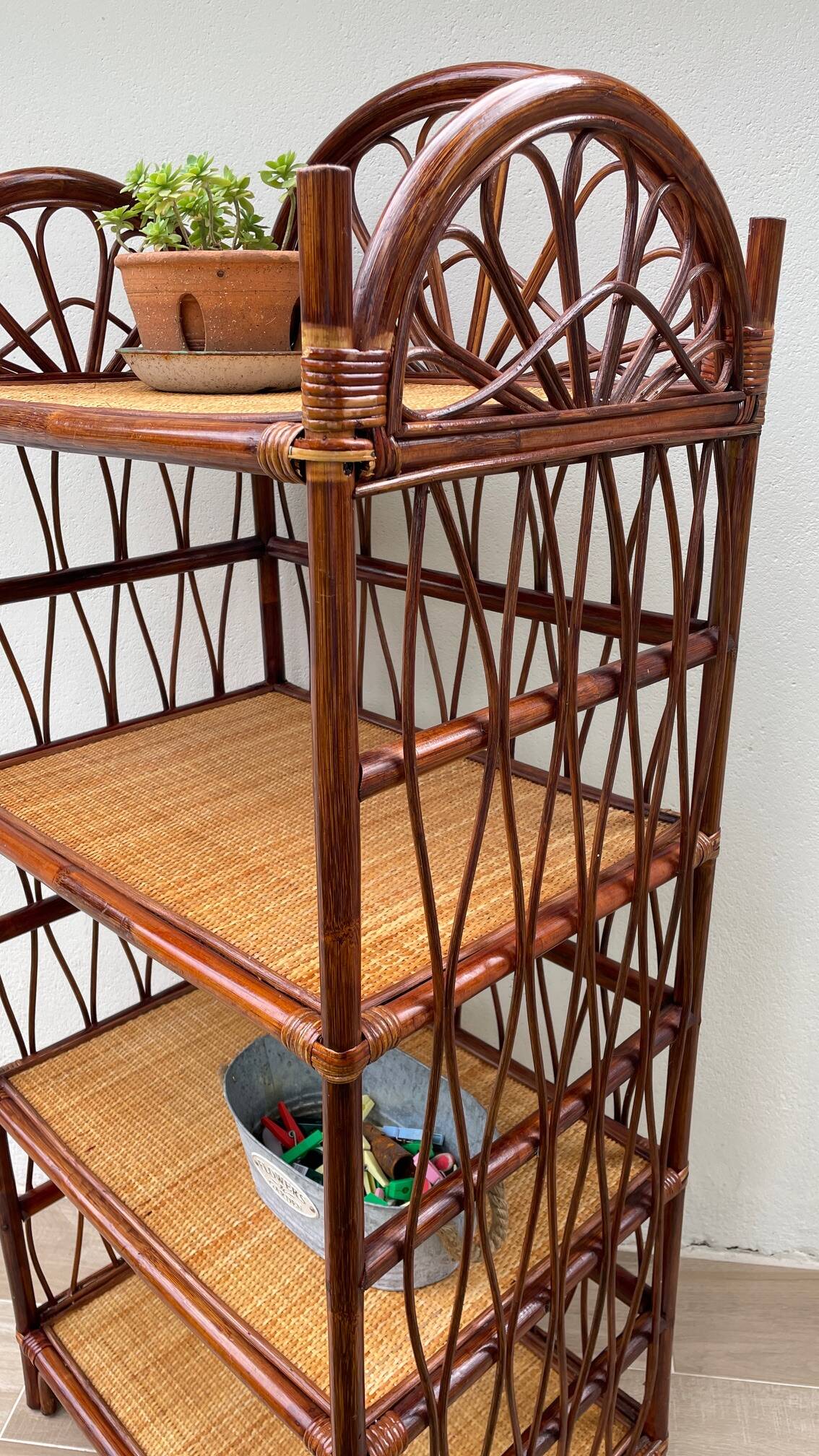 Vintage Willow and Rattan Library