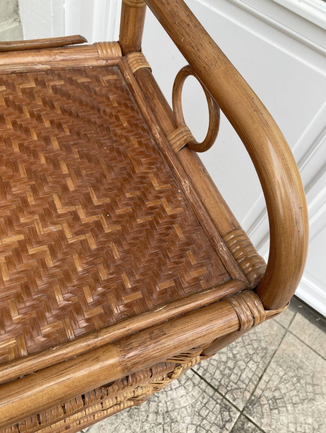 Vintage rattan chiffonier